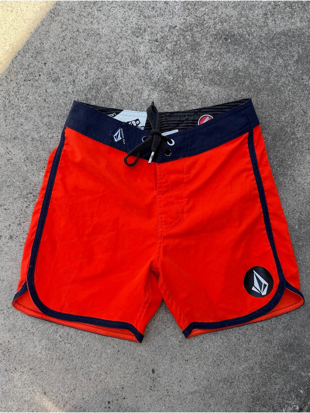 Volcom Red Swim Shorts with Navy Accents Size 24